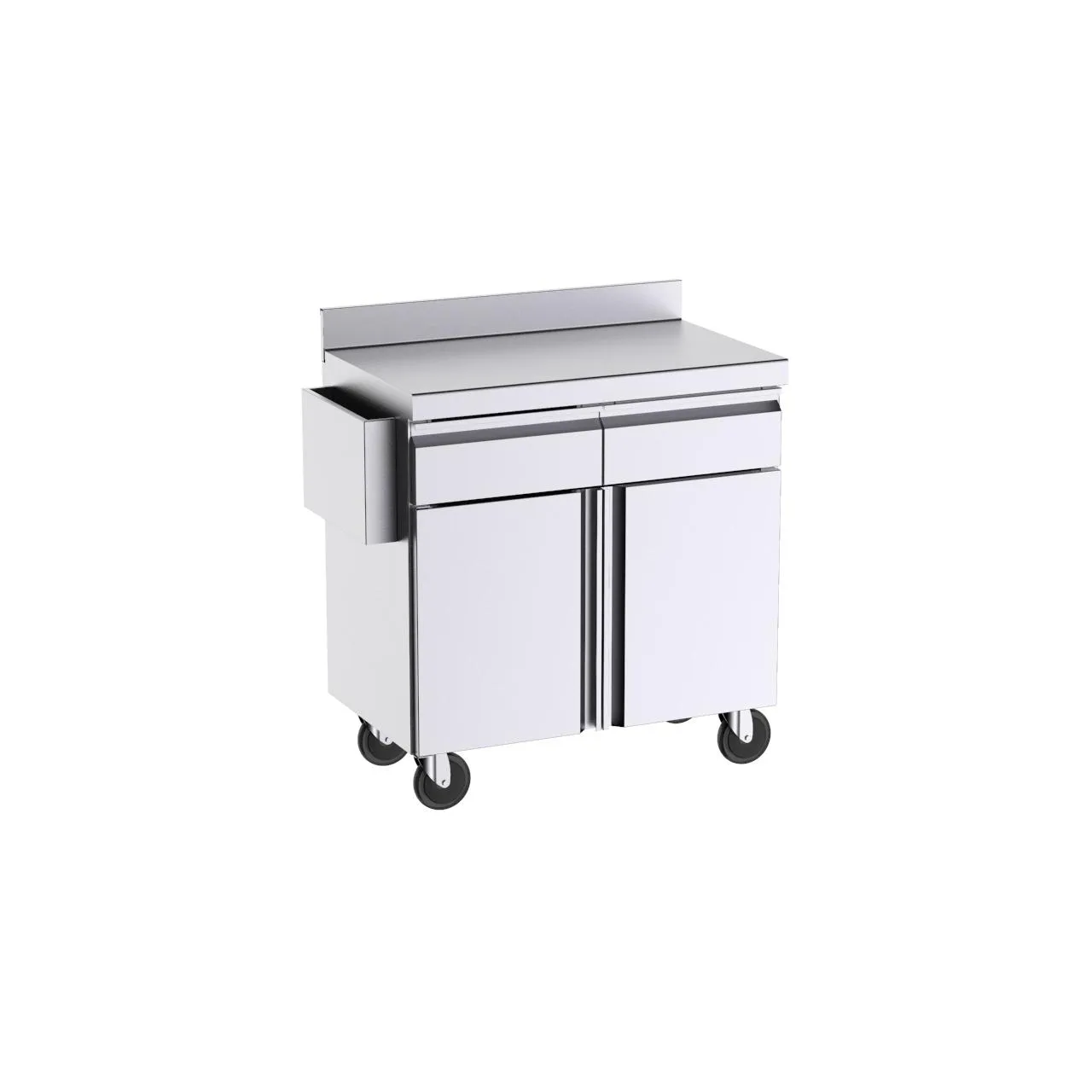 Meuble support pour terrasse sans bavettes latérales 1000x600x1100 avec portes