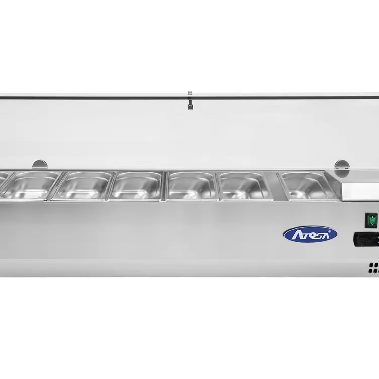 Présentoir à ingrédients VRX 1600/380 - Pare-haleine vitré - 58L - Inox