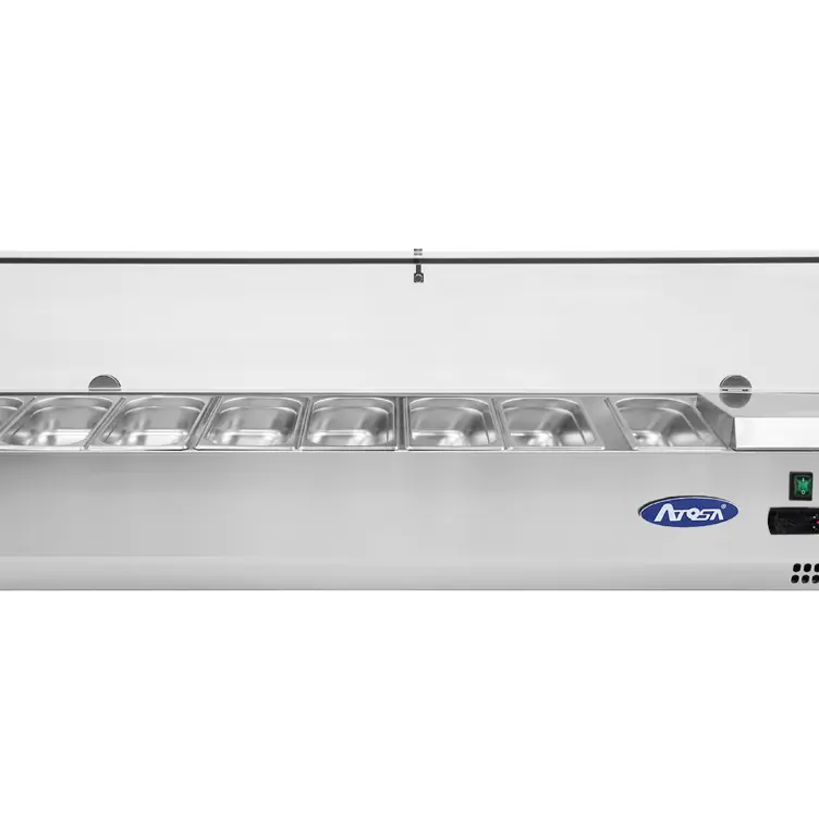 Présentoir à ingrédients VRX 1800/380 - Pare-haleine vitré - 67L - Inox