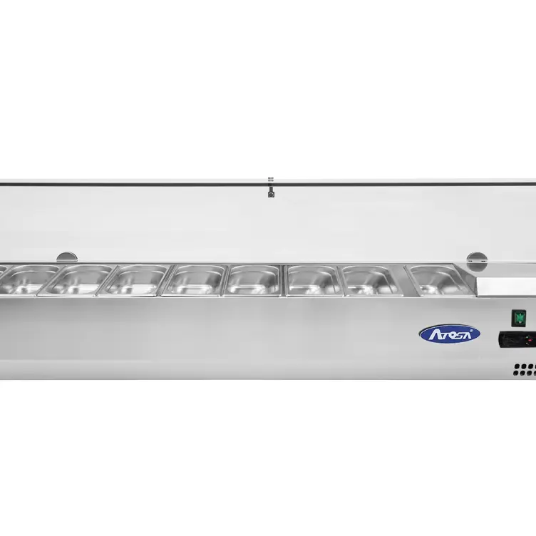 Présentoir à ingrédients VRX 2000/380 - Pare-haleine vitré - 76L - Inox