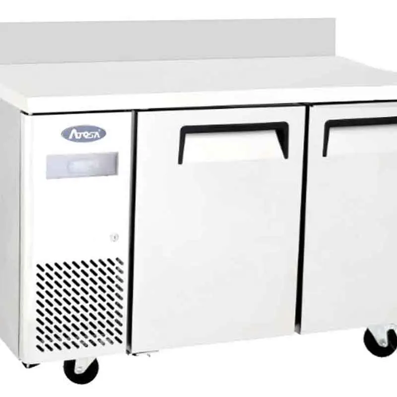 Table réfrigérée compacte positive - 2 portes + dosseret - 270L