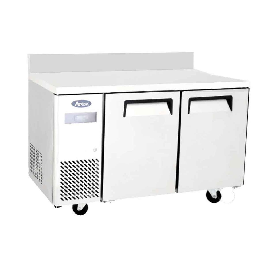 Table réfrigérée compacte positive - 2 portes + dosseret - 370L