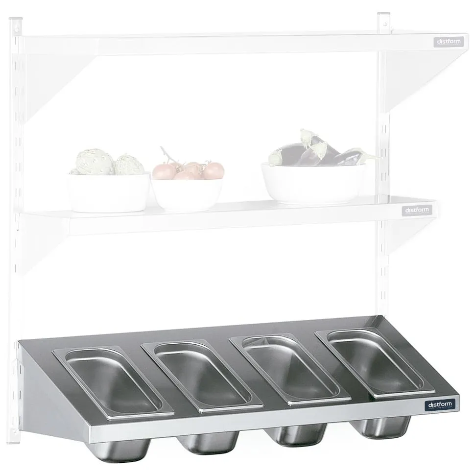 Étagère inclinée réglable 1000x400 pour 4 unités GN 1/3