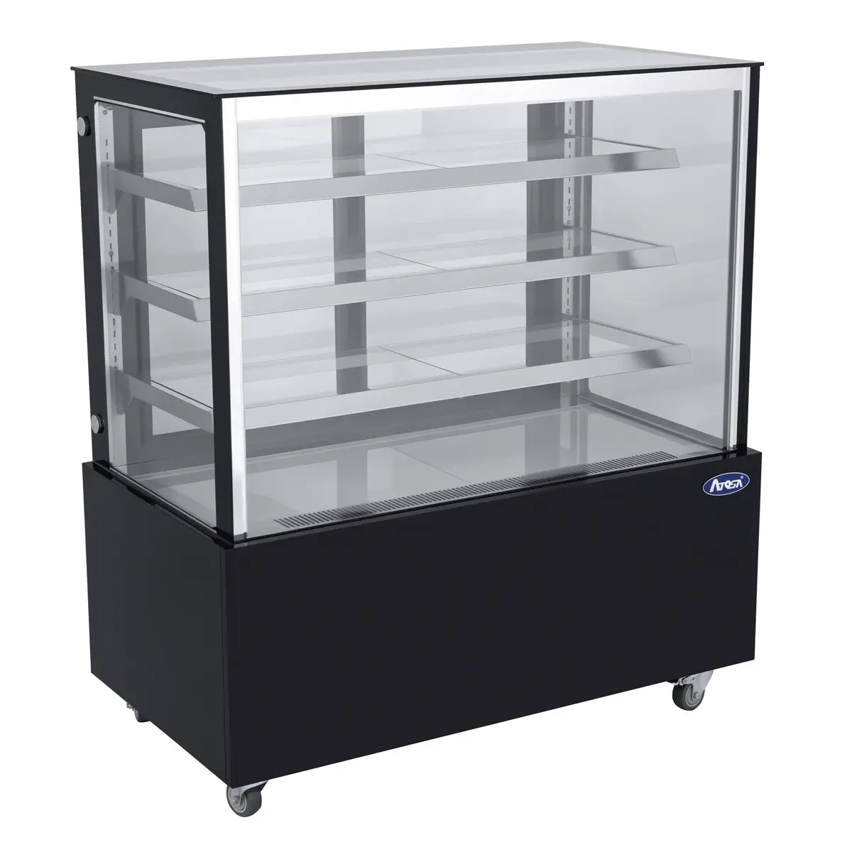 Vitrine réfrigérée comptoir 1200mm - Laquée noire - 3 étagères - Froid ventilé