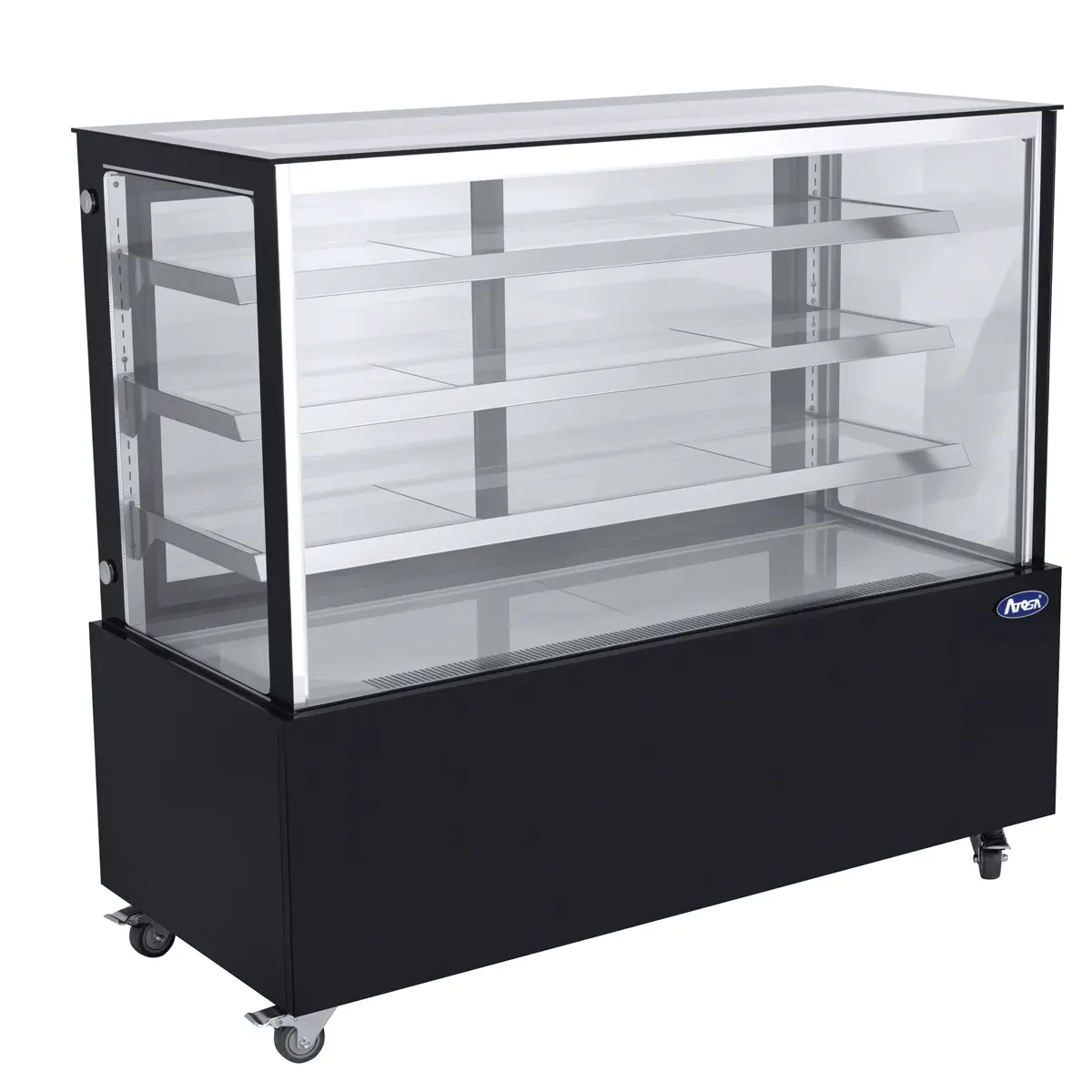 Vitrine réfrigérée comptoir 1500mm - Laquée noire - 3 étagères - Froid ventilé