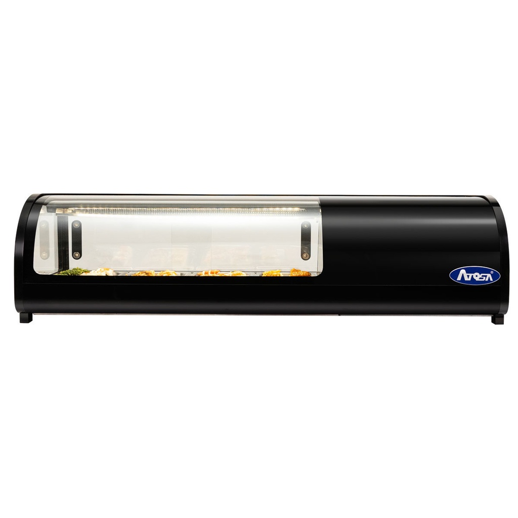 Vitrine à sushis 50L - 4 bacs GN1/3 - Vitrage bombé