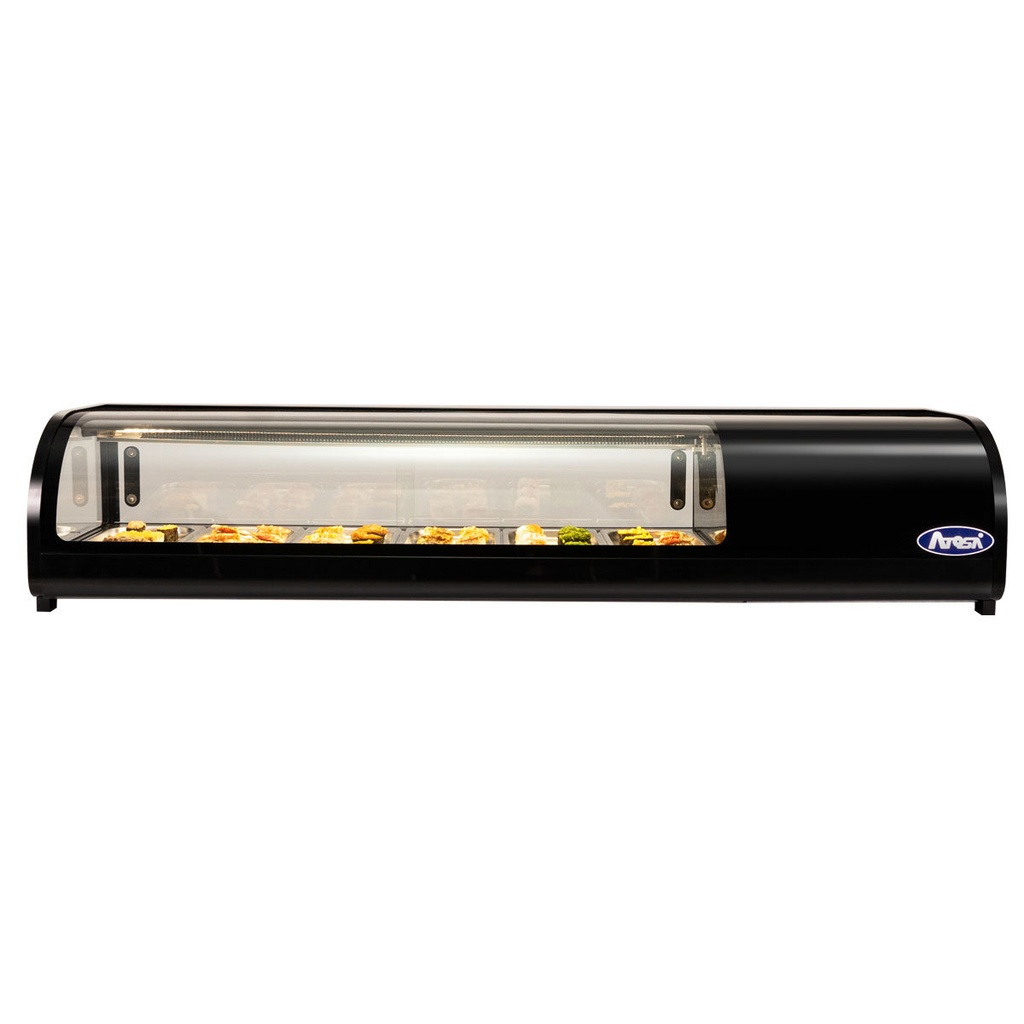Vitrine à sushis 75L - 6 bacs GN1/3 - Vitrage bombé