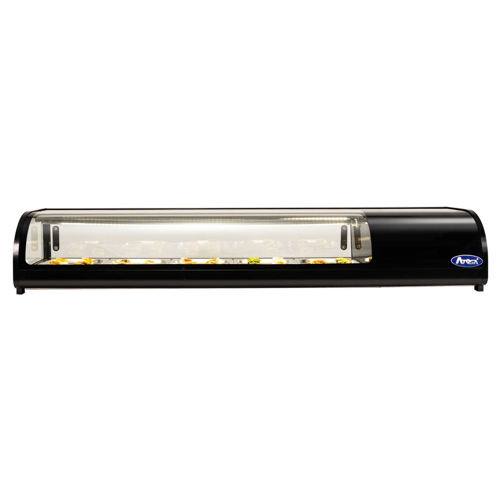Vitrine à sushis 93L - 5 bacs GN1/2 - Vitrage bombé