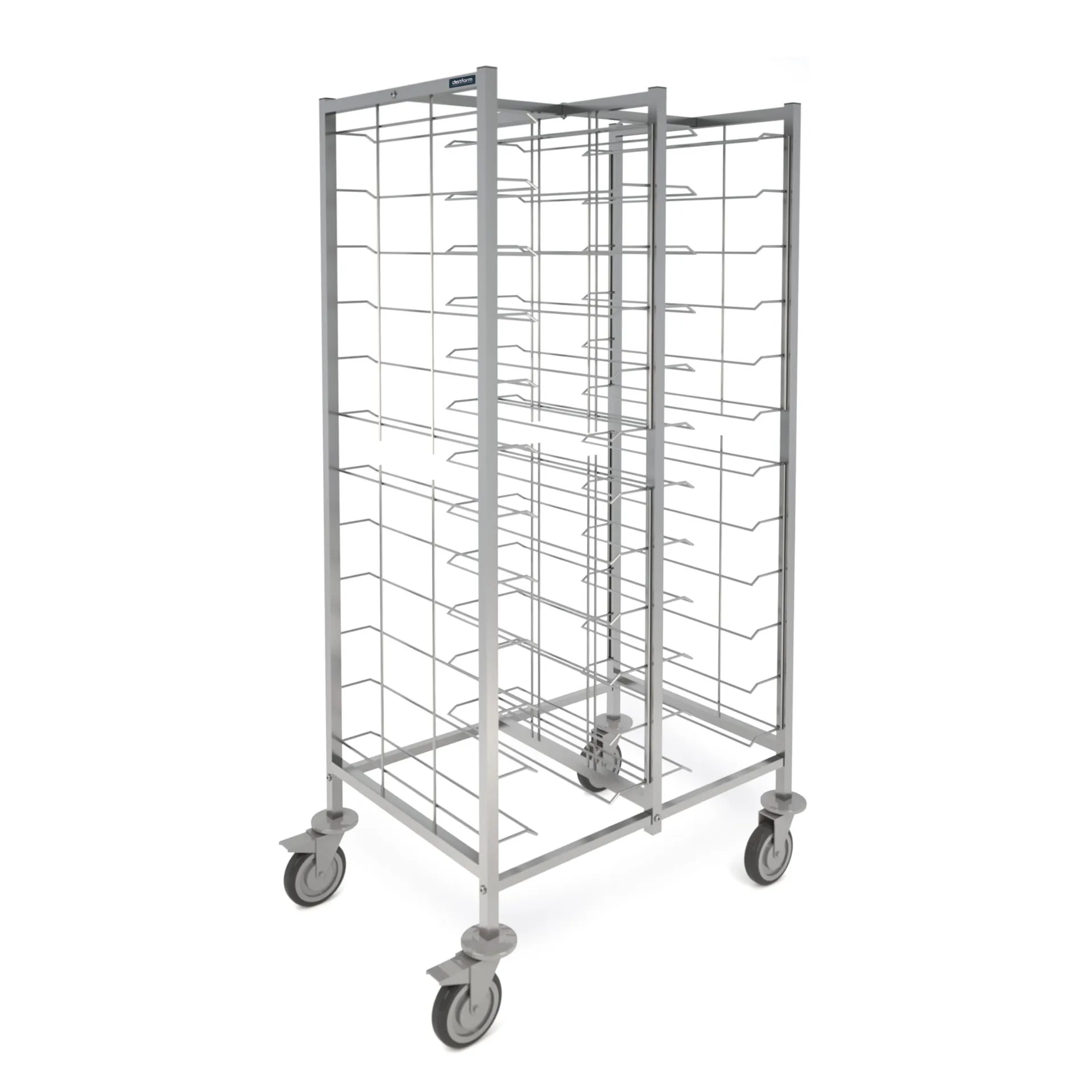 Chariot à plateaux double ouvert 970x650x1720 (12 + 12 paires de glissières)