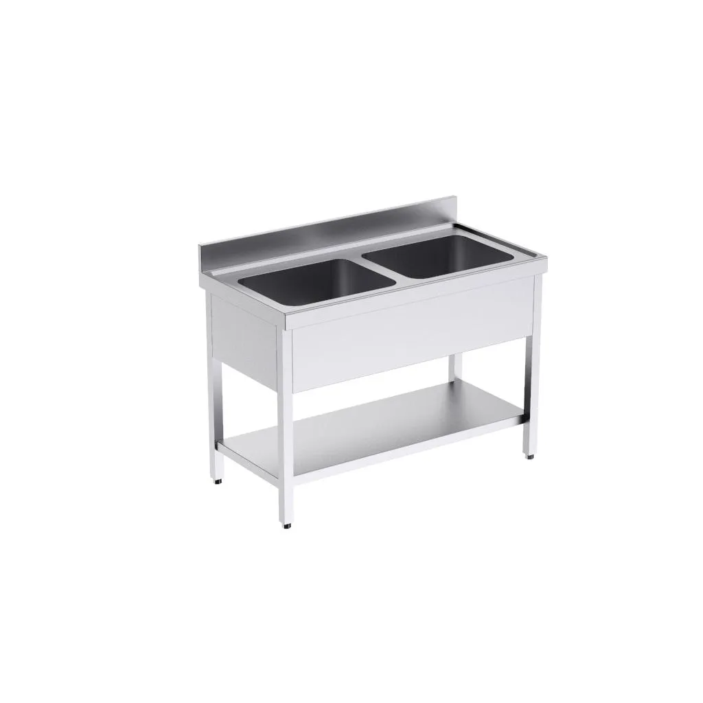 Bâti avec plonge 1000x700 double et étagère