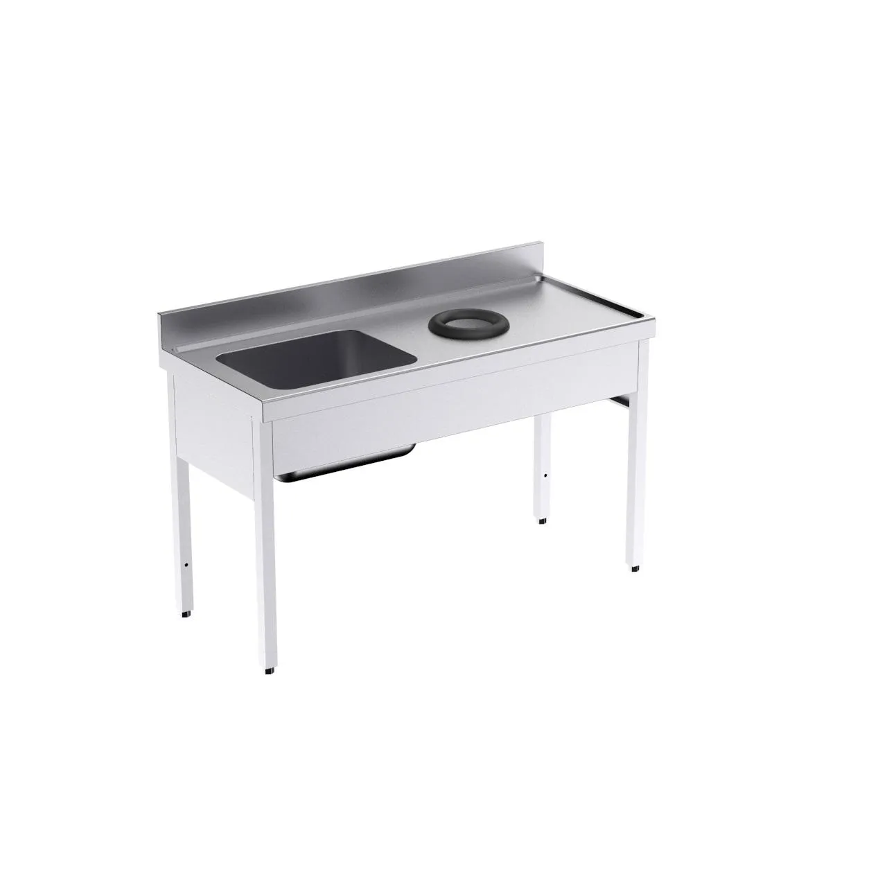 Bâti plonge avec orifice vide-déchets 1400x600x850 à gauche