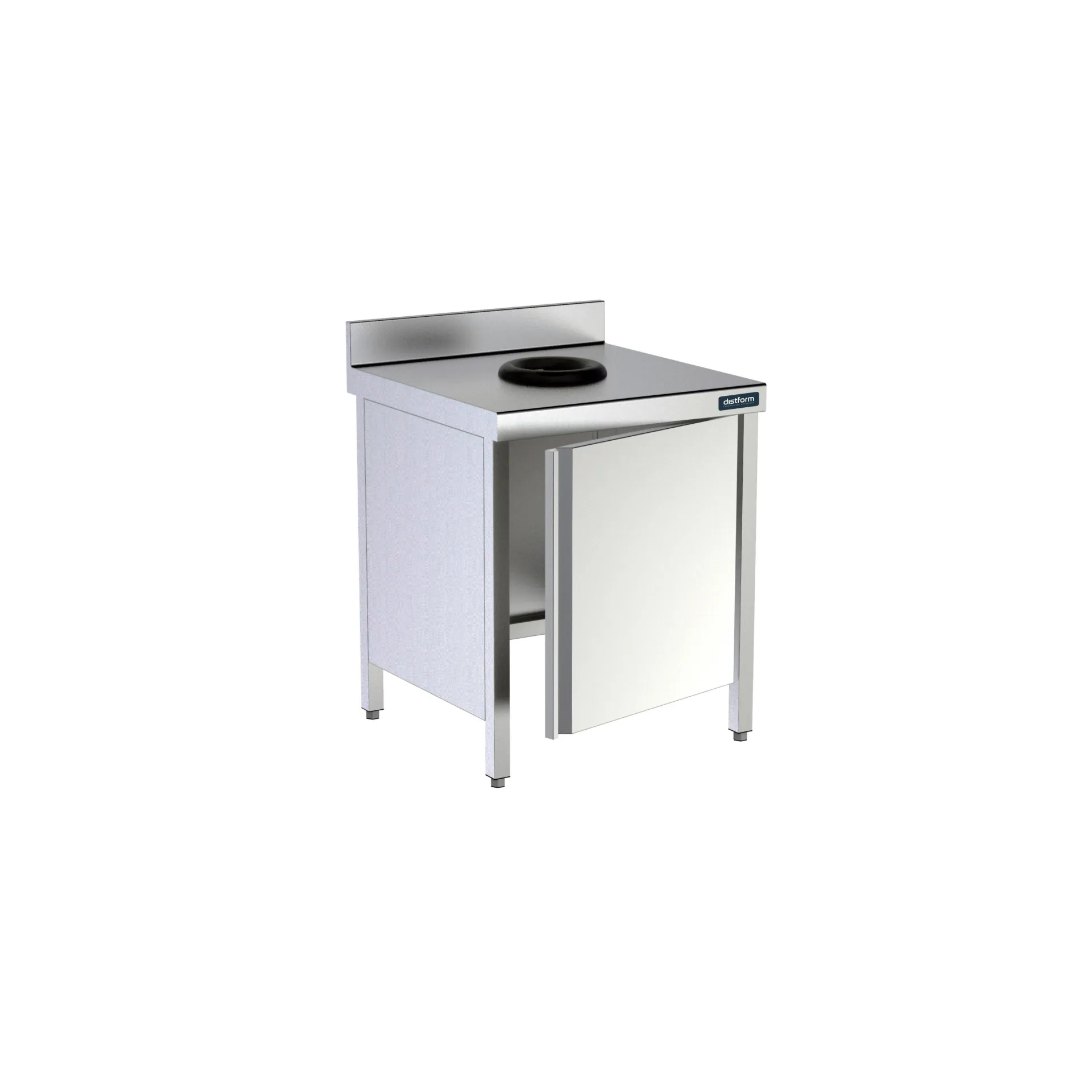 Table adossée 700x600 avec orifice vide-déchets