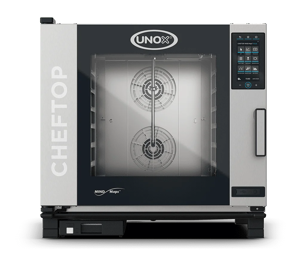 Four mixte CHEFTOP MIND.Maps™ PLUS COUNTERTOP 6 GN 2/1 Gaz Préchauffage 300°C - charnière gauche