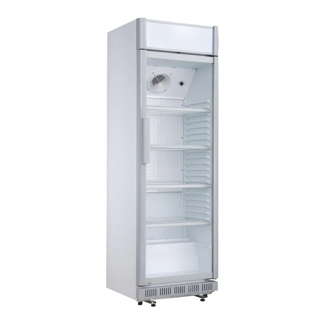Armoire réfrigérée 1 porte vitrée avec caisson lumineux Polar Série C 346L