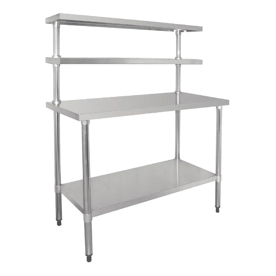Table inox avec 2 étagères supérieures Vogue 1800mm