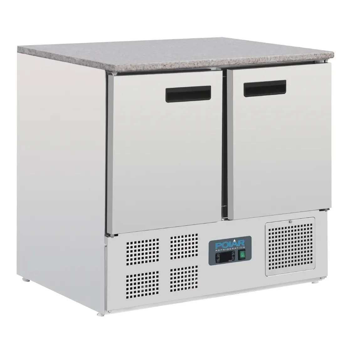 Table réfrigérée positive plan de travail en marbre Polar Série G 2 portes 240L