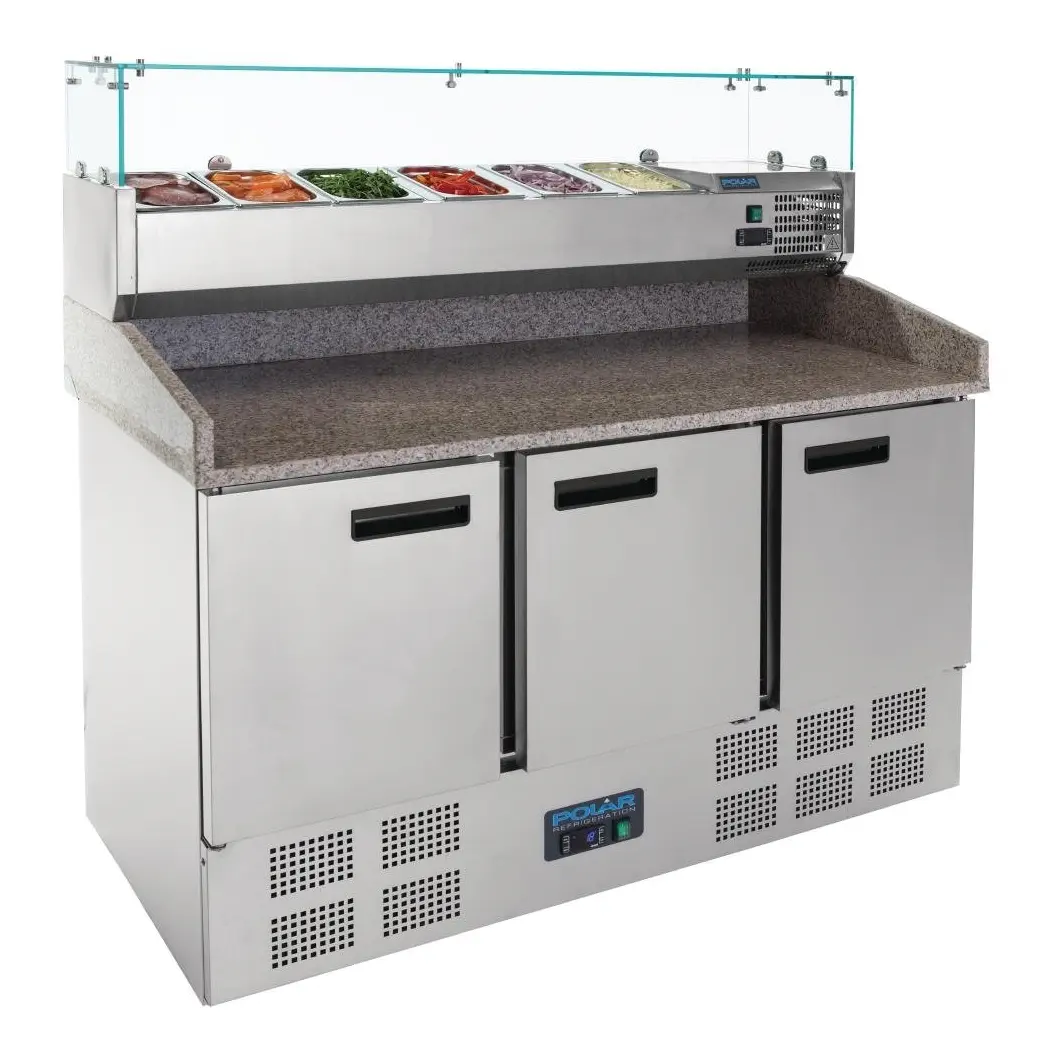 Comptoir de préparation pizza et salade réfrigéré 3 portes 368L