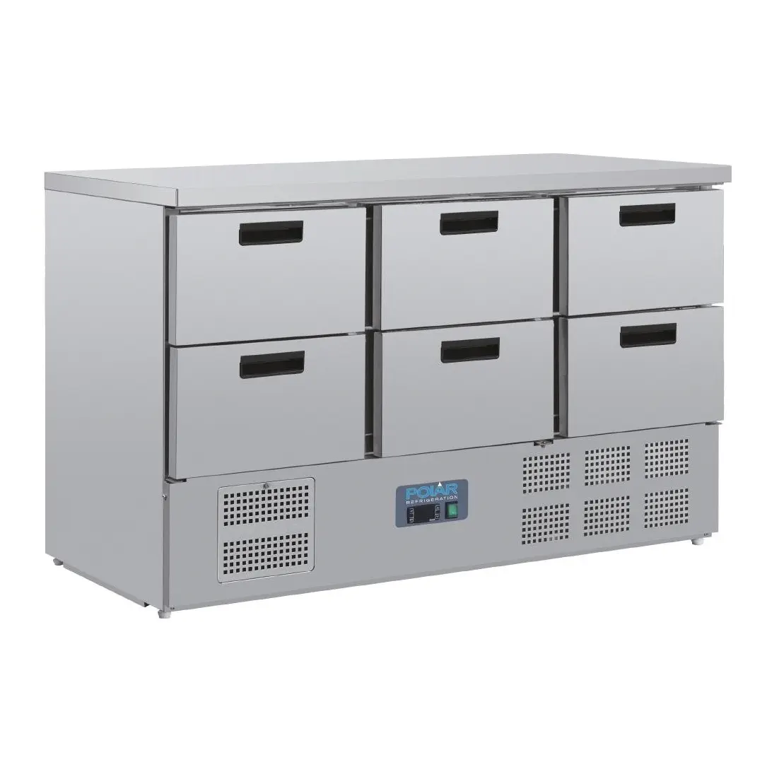 Table réfrigérée 6 tiroirs Polar Série G