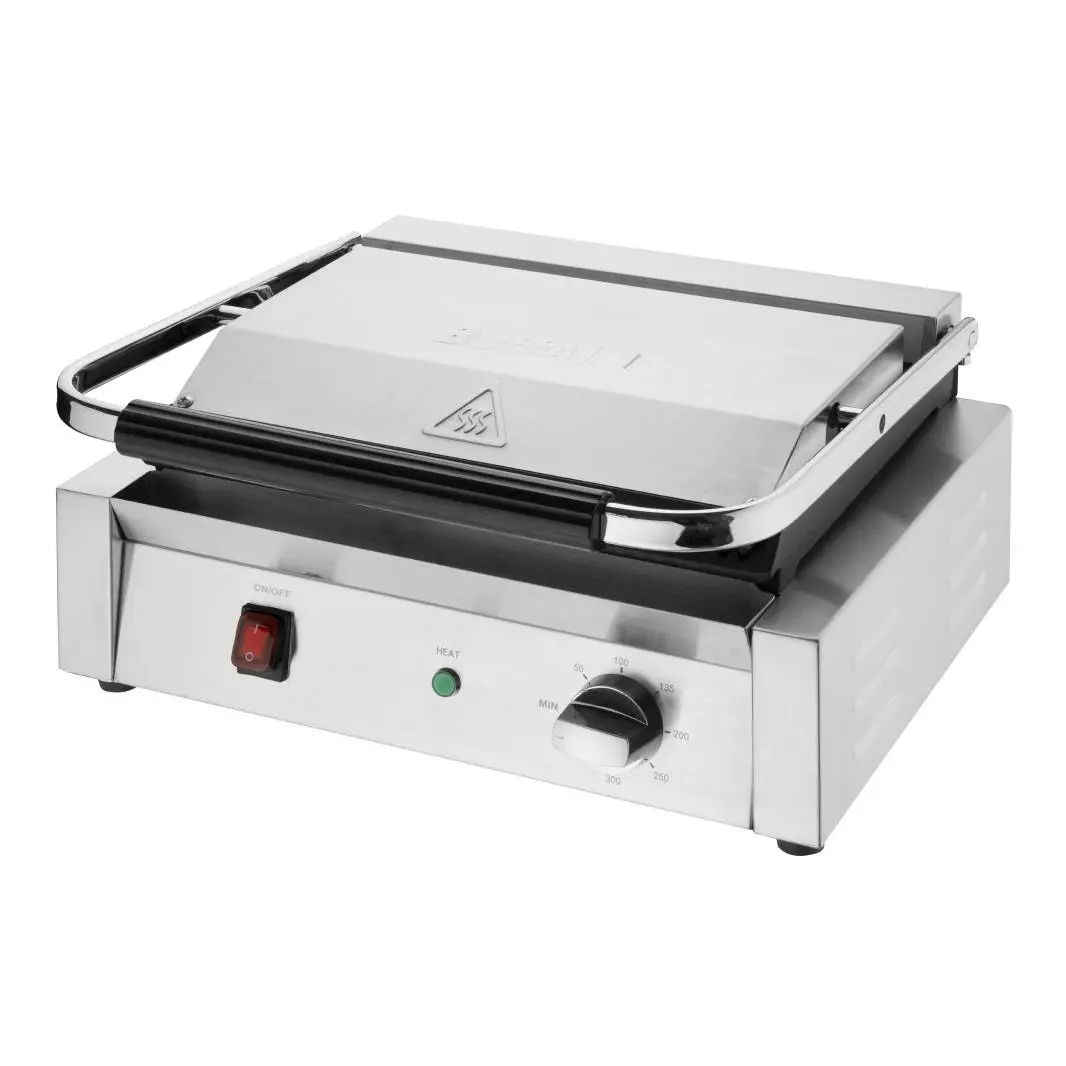 Grand gril de contact simple Bistro Buffalo lisse/lisse