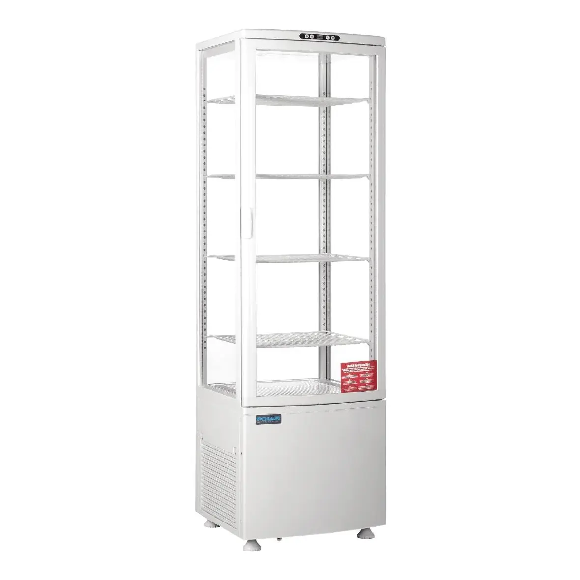 Vitrine réfrigérée porte incurvée économe en énergie Polar série C blanche 235L