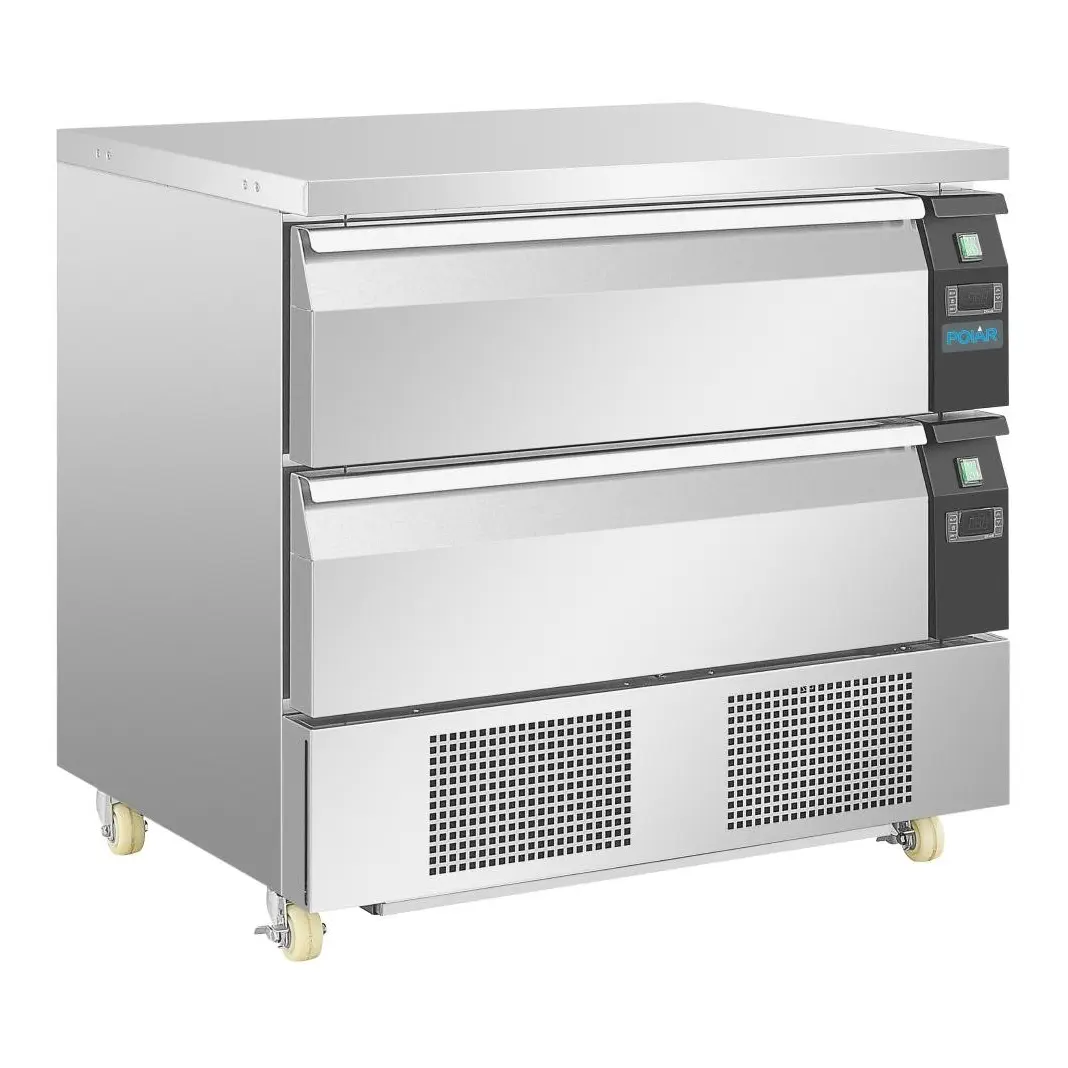 Soubassement double réfrigération 2 tiroirs Polar Série U 4x GN 1/1