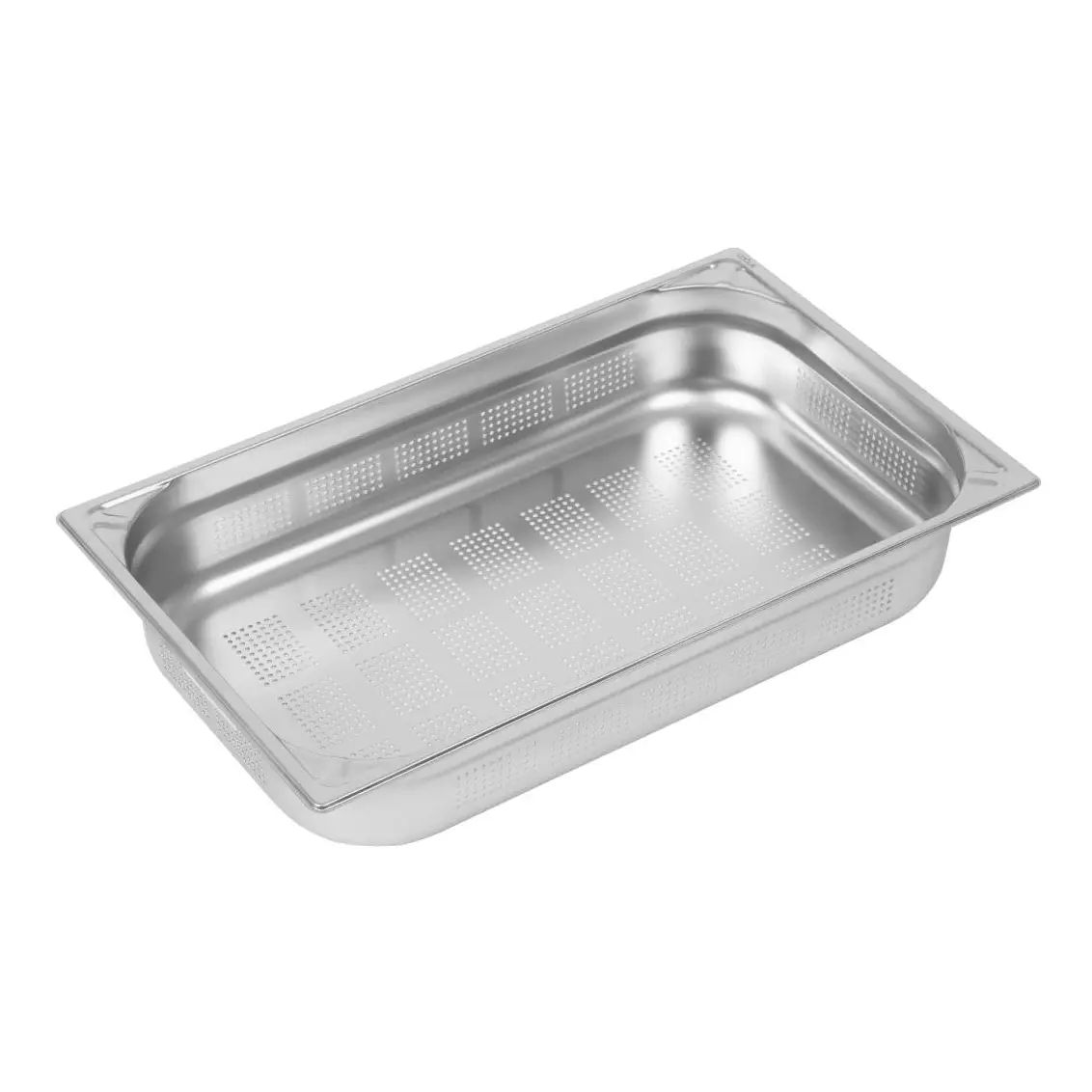 Bac inox 18/10 perforé GN 1/1 professionnel Vogue 100mm