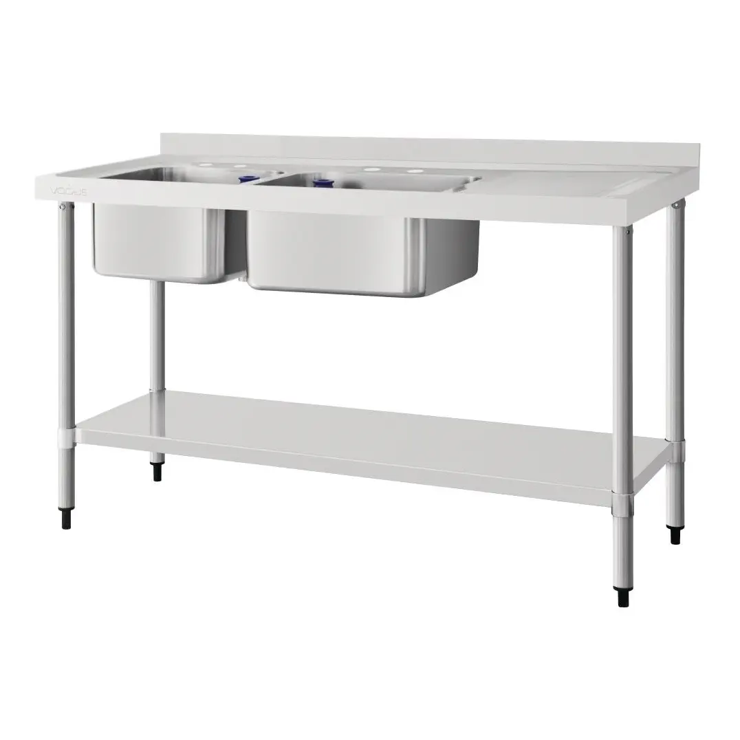 Plonge deux bacs égouttoir à droite Vogue 1500mm