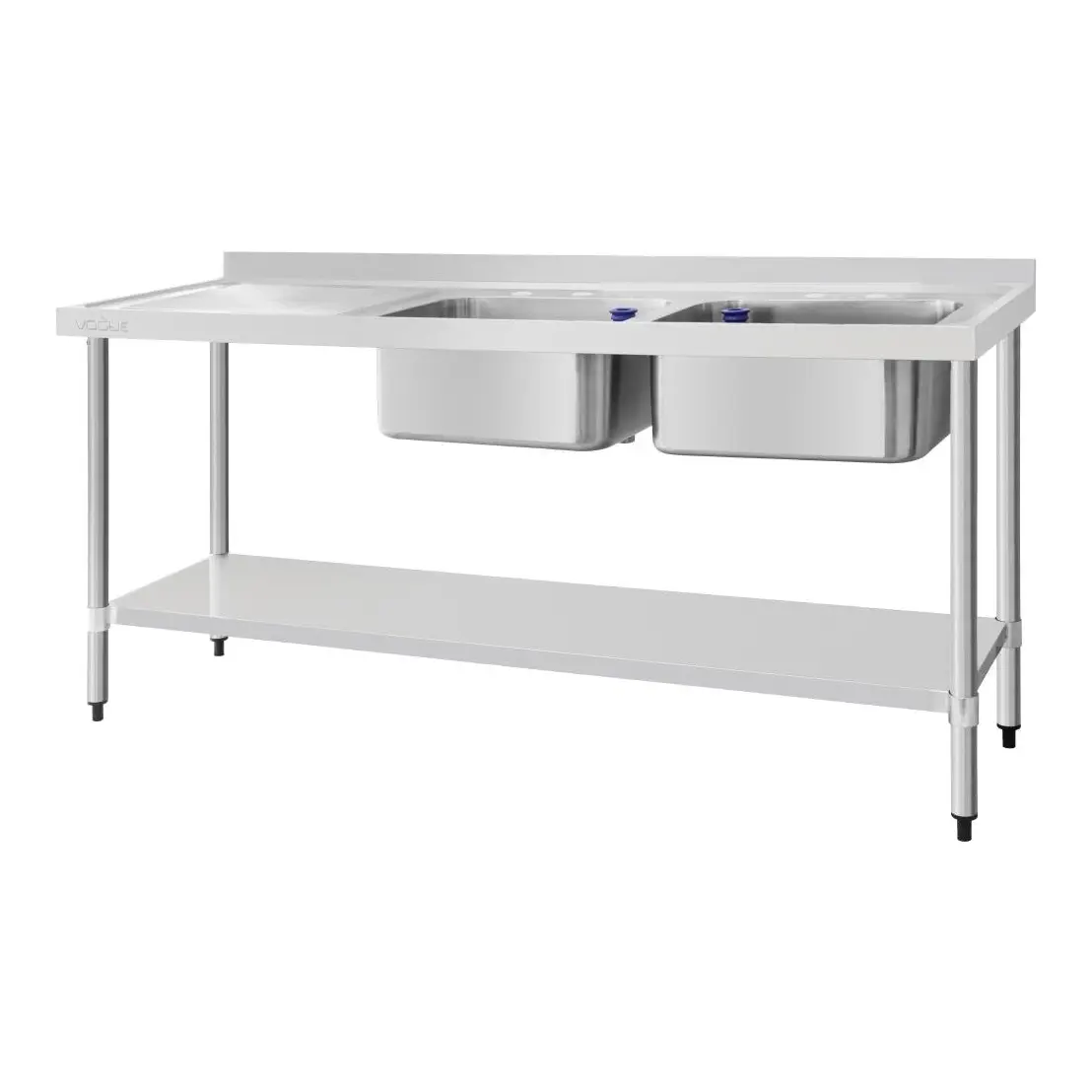 Plonge deux bacs égouttoir à gauche Vogue 1800mm