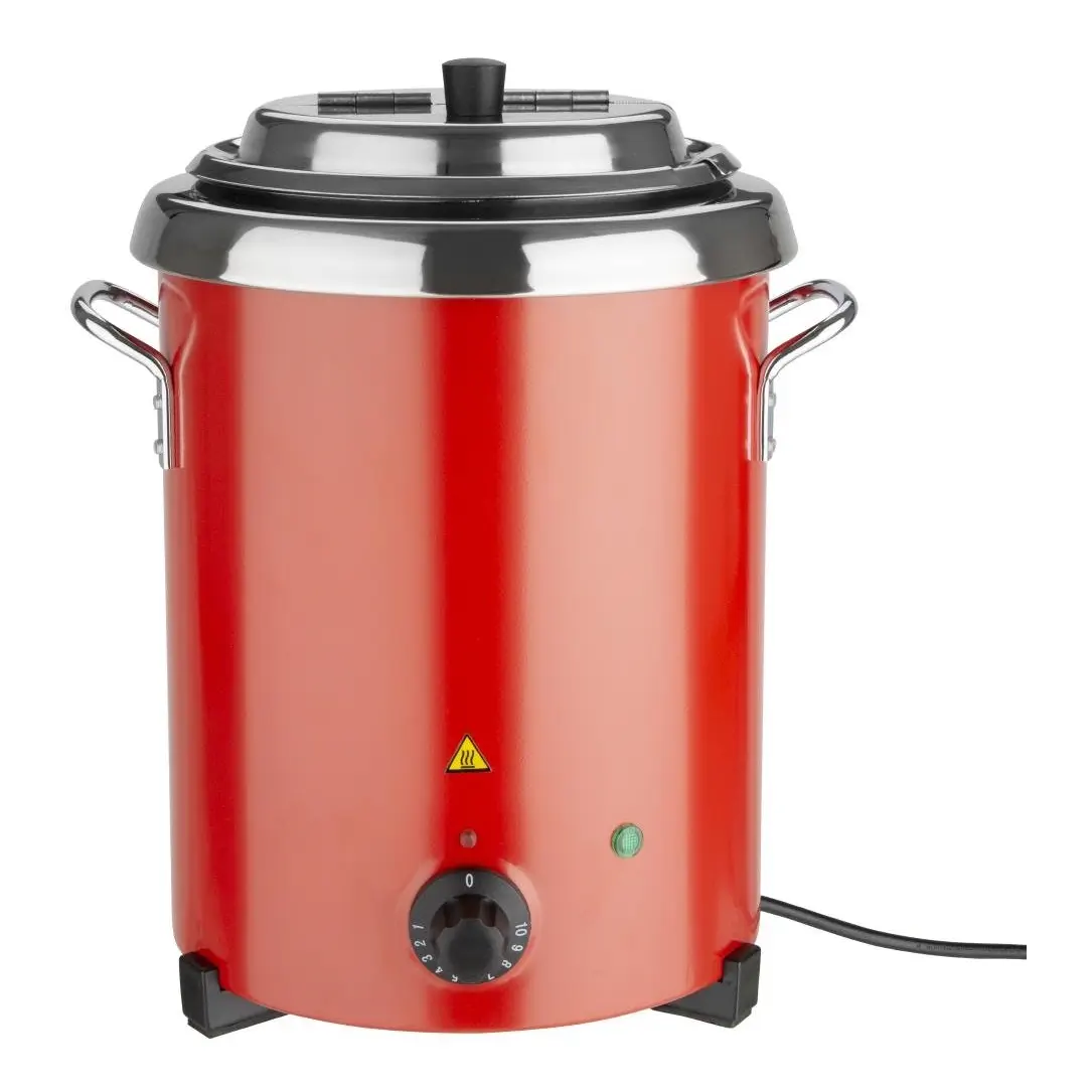 Marmite à soupe rouge avec poignées Buffalo