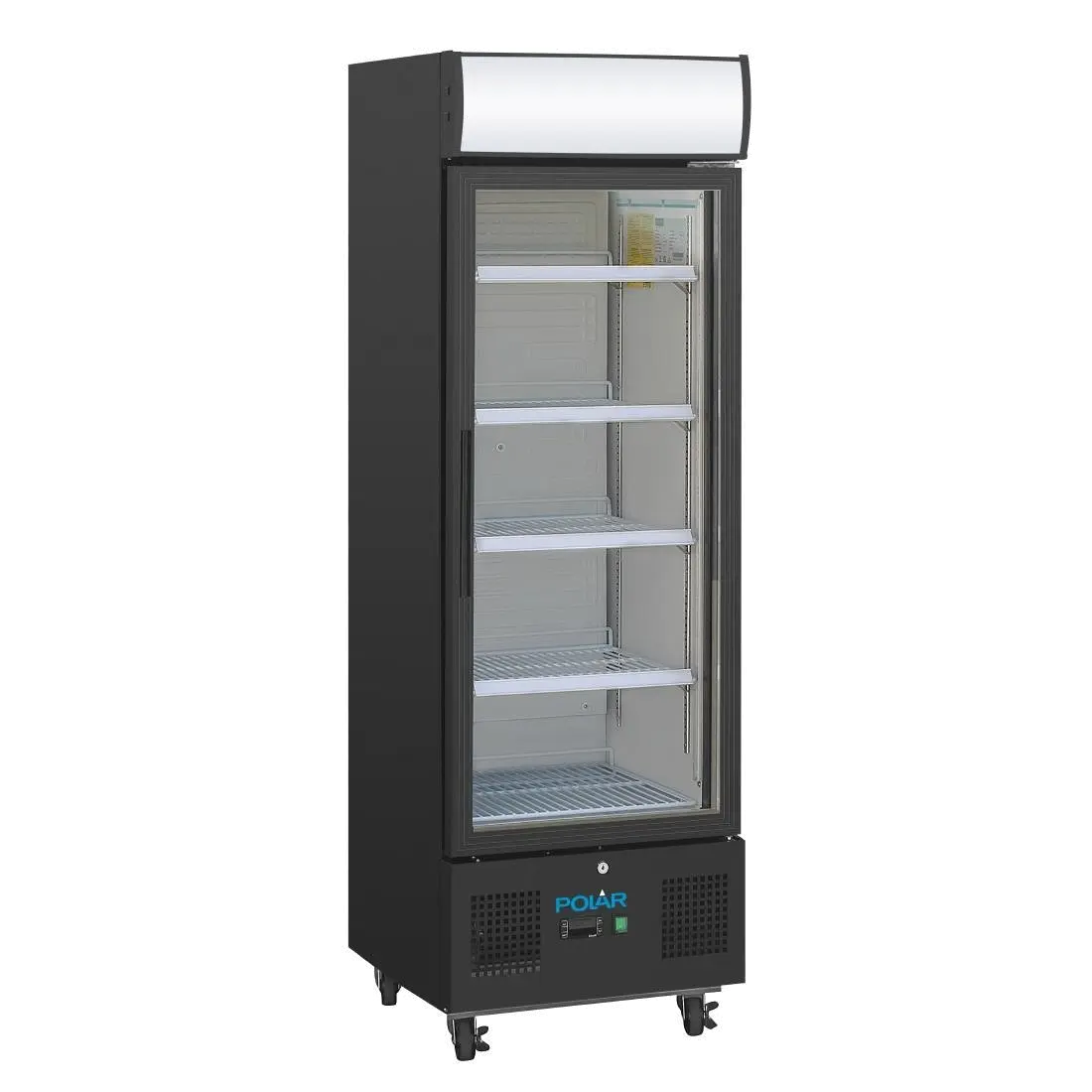 Vitrine réfrigérée positive avec caisson lumineux Polar Série G 218L noire