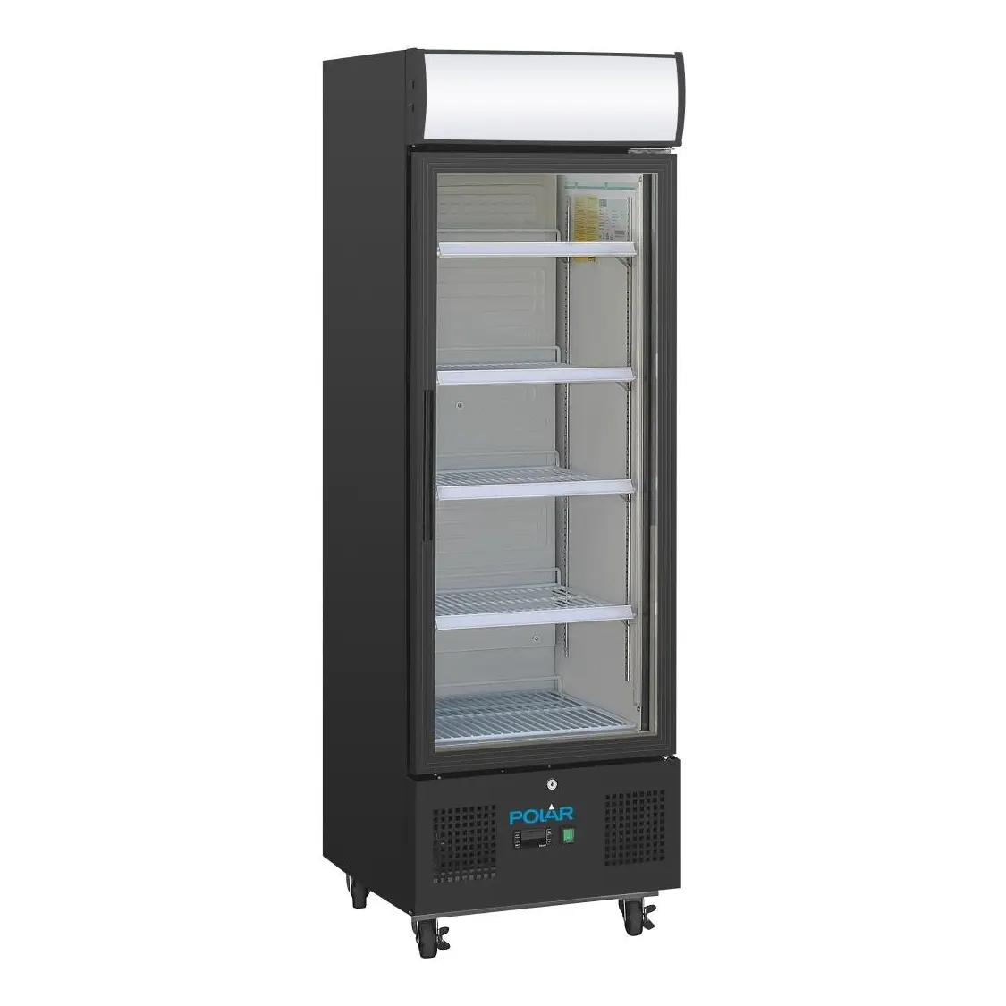 Vitrine réfrigérée positive avec caisson lumineux Polar Série G 218L noire
