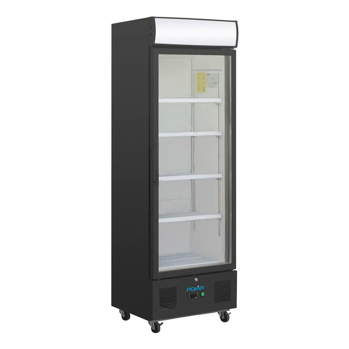 Vitrine réfrigérée positive avec caisson lumineux Polar Série G 368L noire