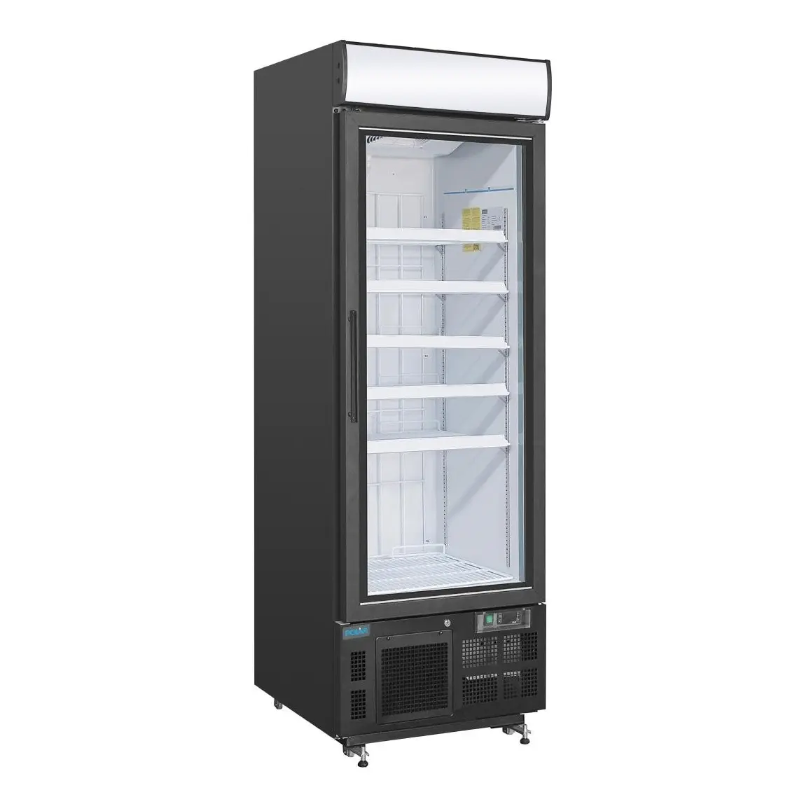 Vitrine réfrigérée négative avec caisson lumineux Polar Série G 412L noire