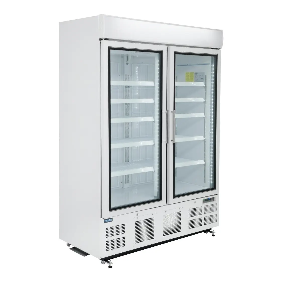 Vitrine réfrigérée négative deux portes avec bandeau lumineux Polar Série G 920L