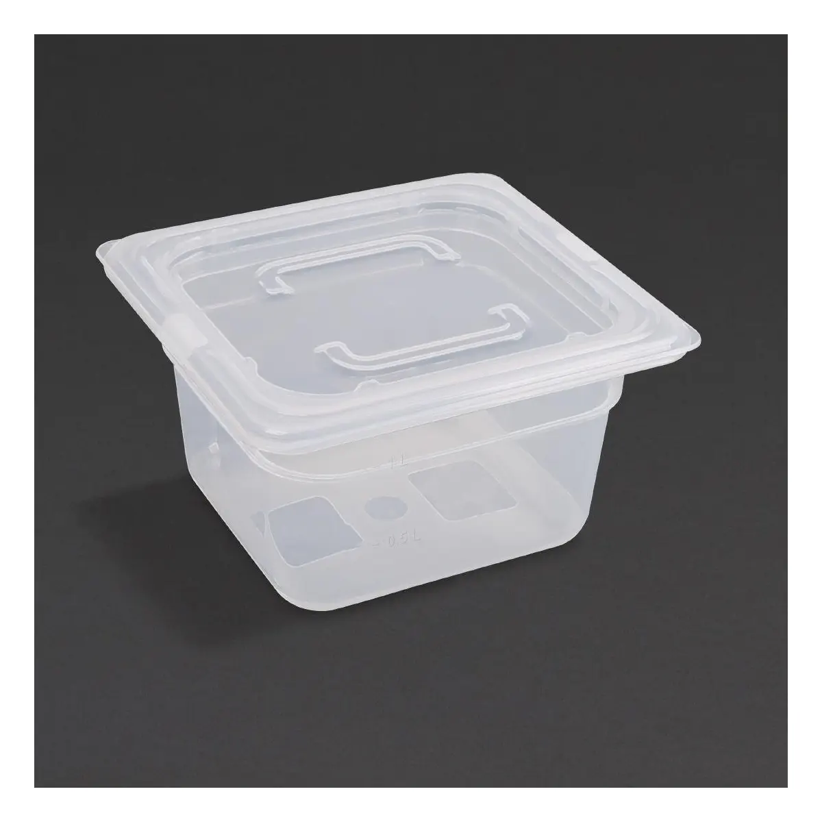 Bac en  polypropylène avec couvercle Vogue GN 1/6 100mm (lot de 4)