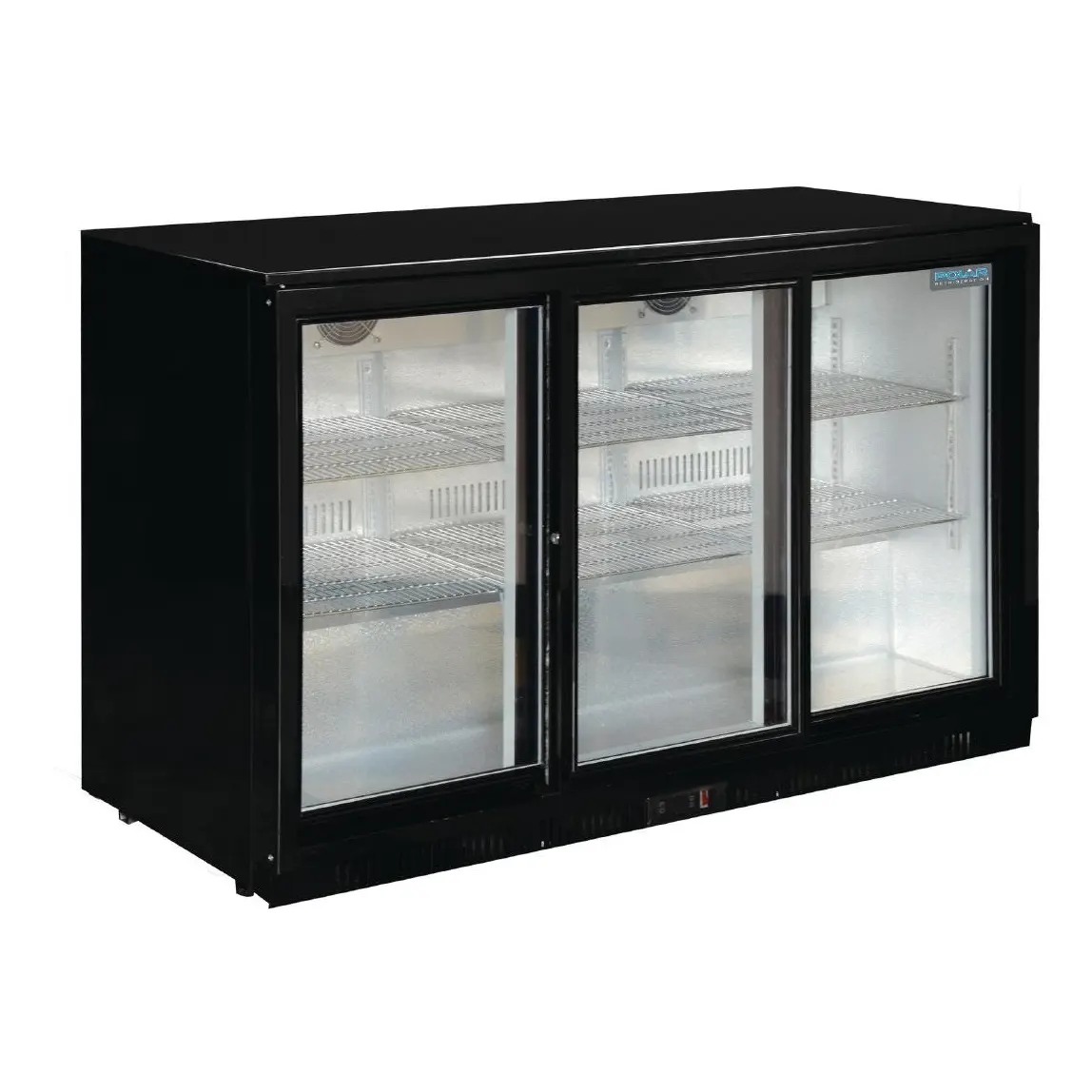 Arrière-bar trois portes coulissantes Polar Série G noir 330L