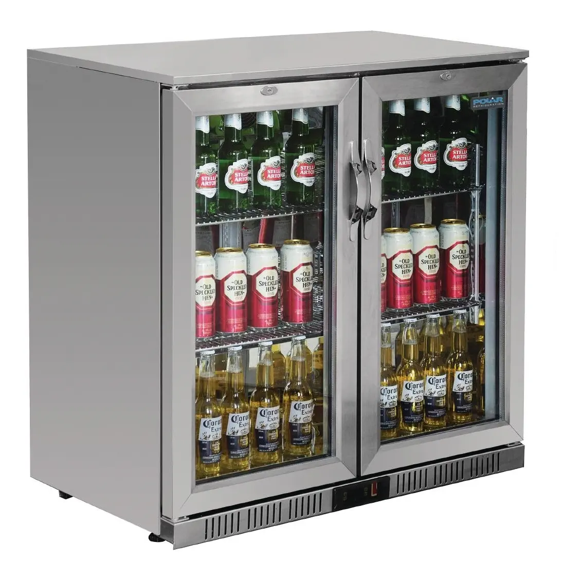Arrière-bar deux portes battantes Polar Série G inox 208L