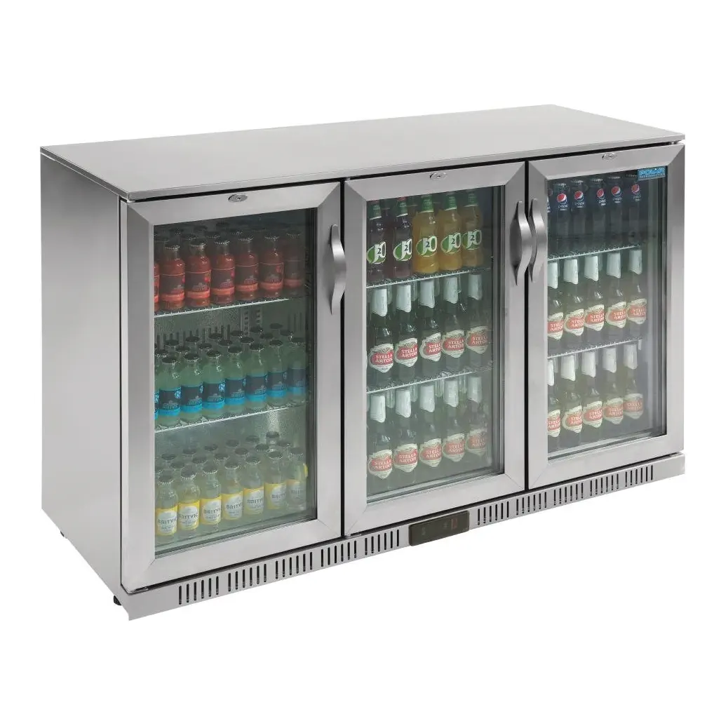 Arrière-bar trois portes battantes Polar Série G inox 330L
