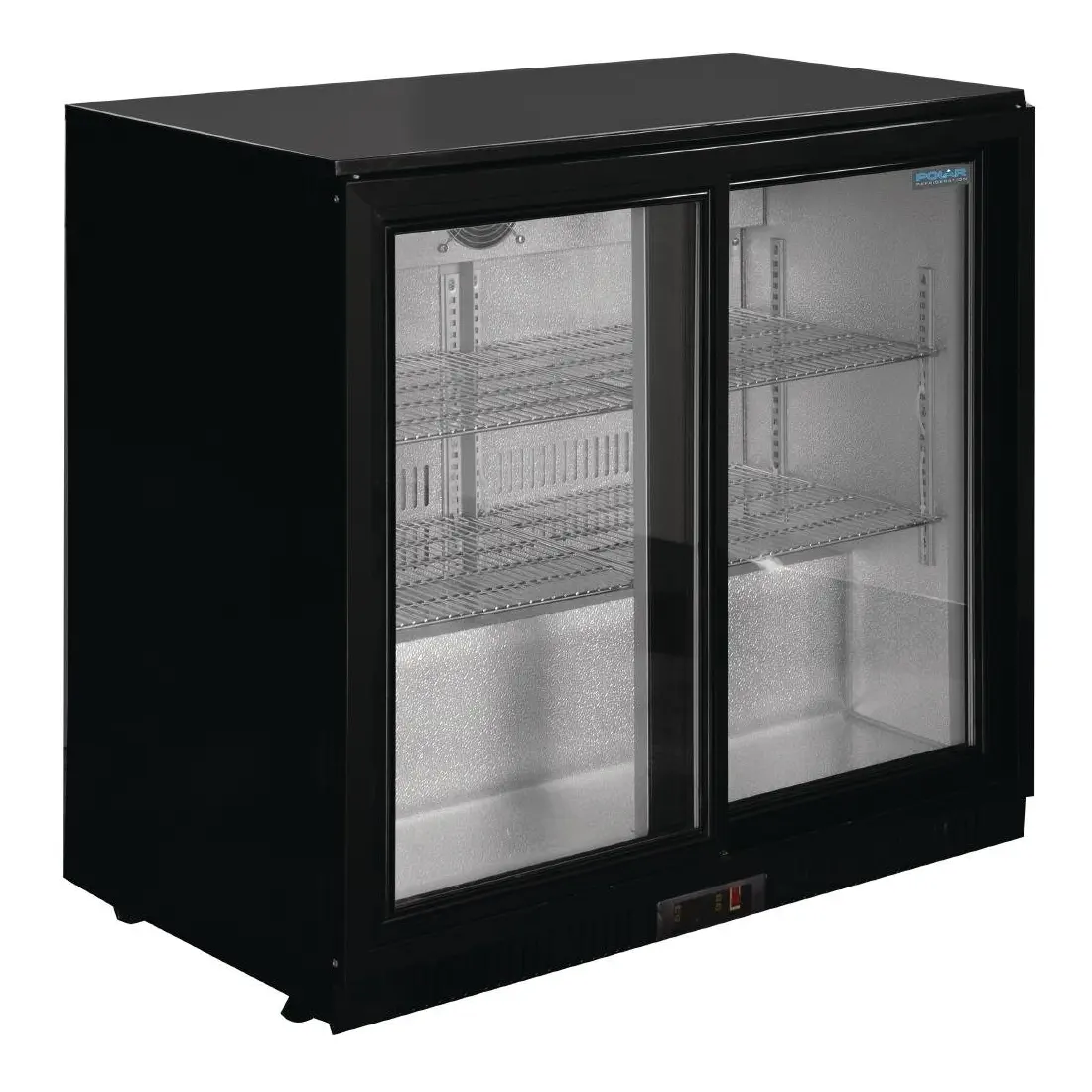 Arrière-bar deux portes coulissantes Polar série G noir 198L