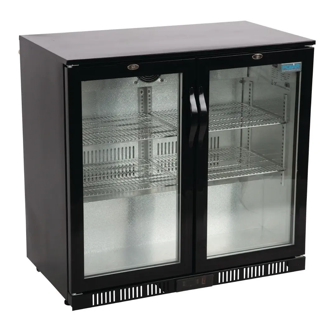 Arrière-bar deux portes battantes Polar Série G noir 198L