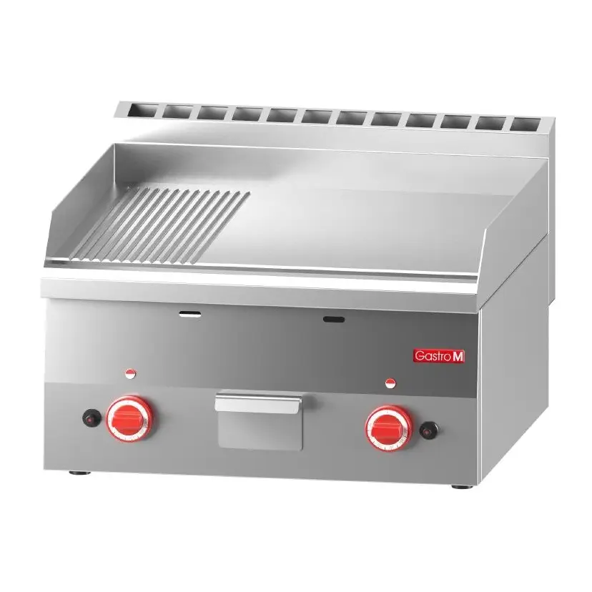 Plancha gaz plaque 2/3 lisse 1/3 rainurée 60/60 FTRG Gastro M 600