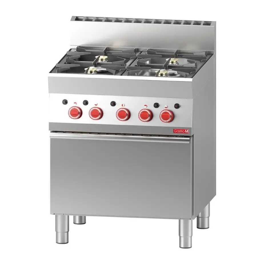 Fourneau 4 feux sur four gaz Gastro M 650 65/70CFG