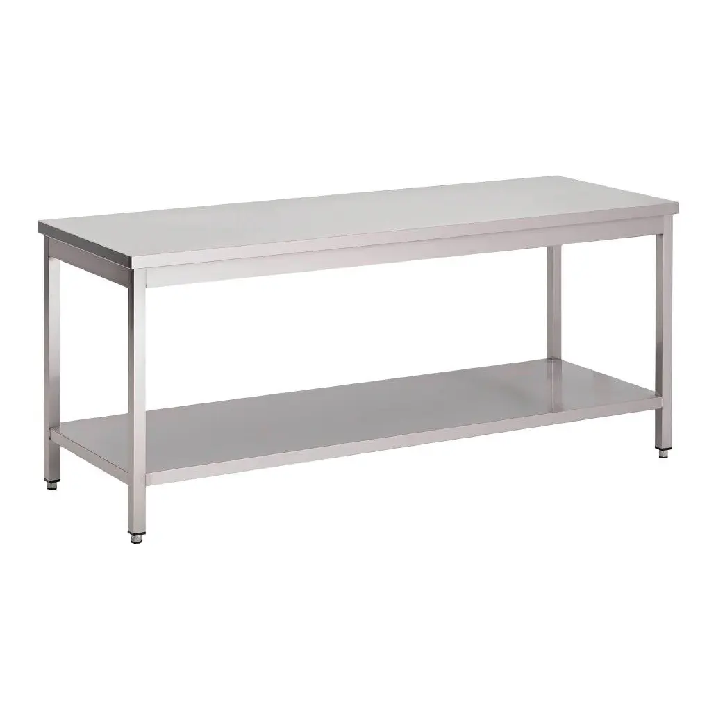 Table inox avec étagère basse Gastro M 700 x 700 x 890mm