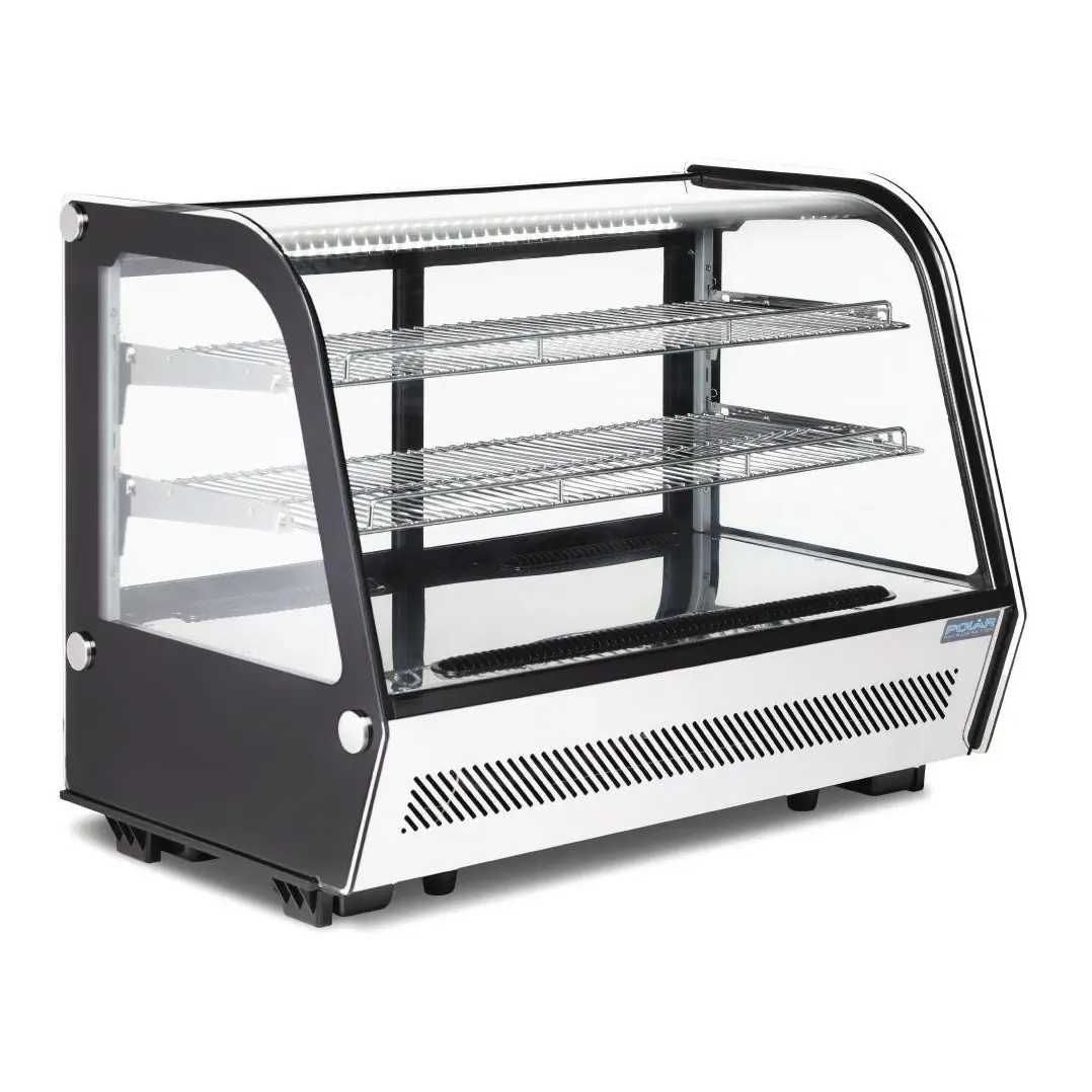 Vitrine de comptoir réfrigérée économe en énergie Polar Série G noire 160L