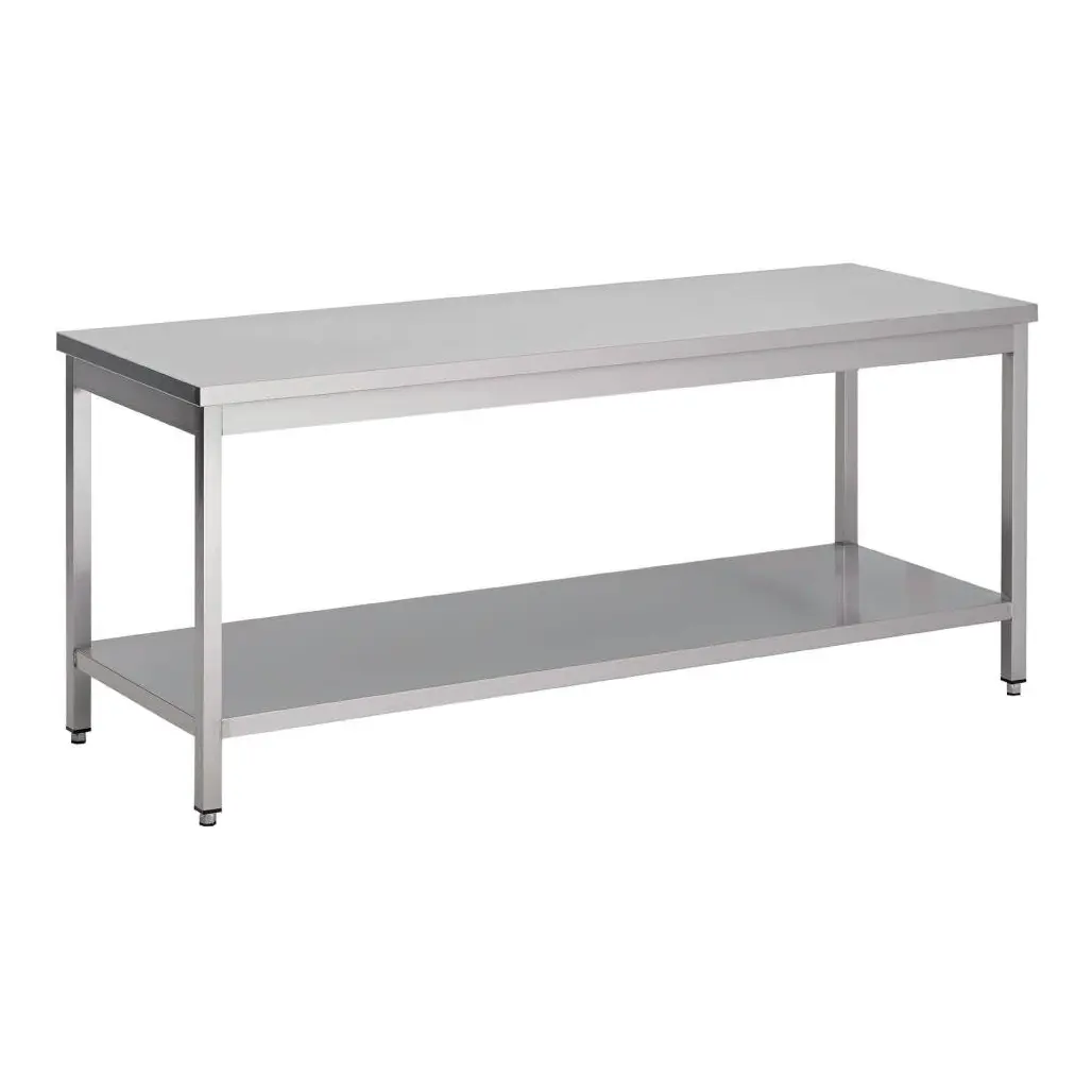 Table inox avec étagère basse Gastro M 2000 x 600 x 850mm