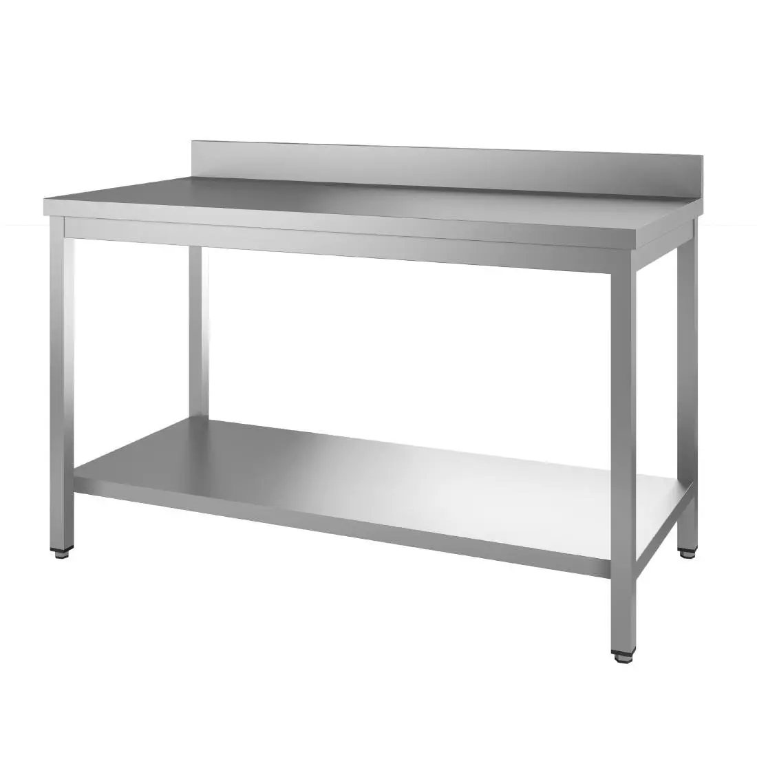 Table de préparation inox 304 avec étagère basse et dosseret Gastro M 89x100x70cm