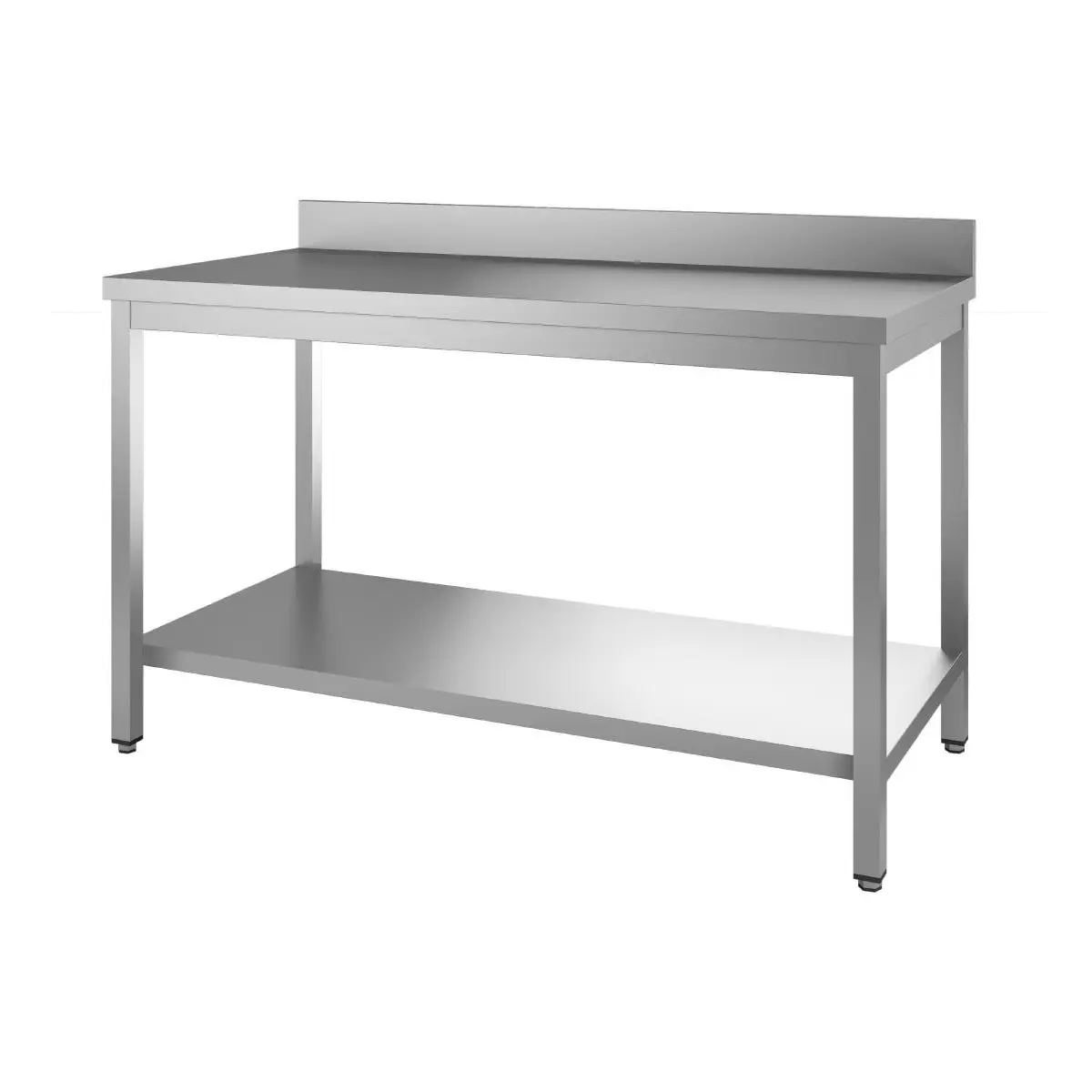 Table de préparation inox 304 avec étagère basse et dosseret Gastro M 89x120x70cm