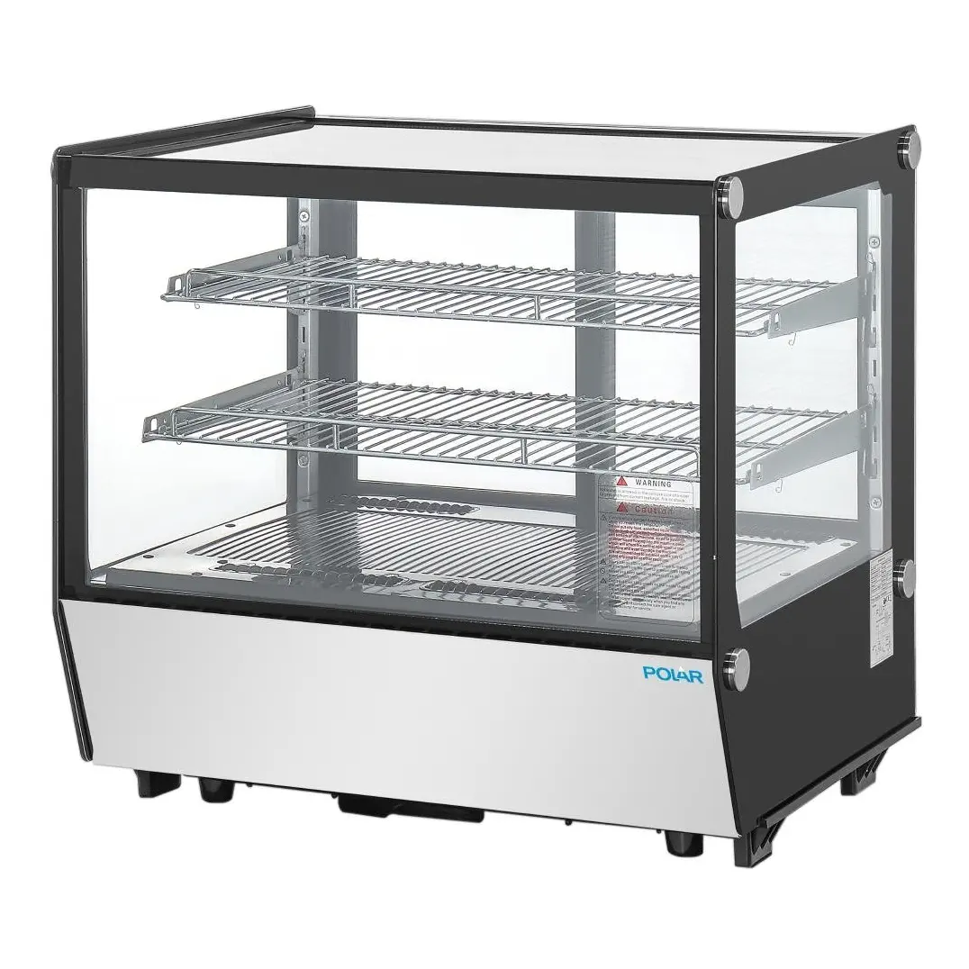 Vitrine de comptoir positive Polar Série G carrée noire 120L