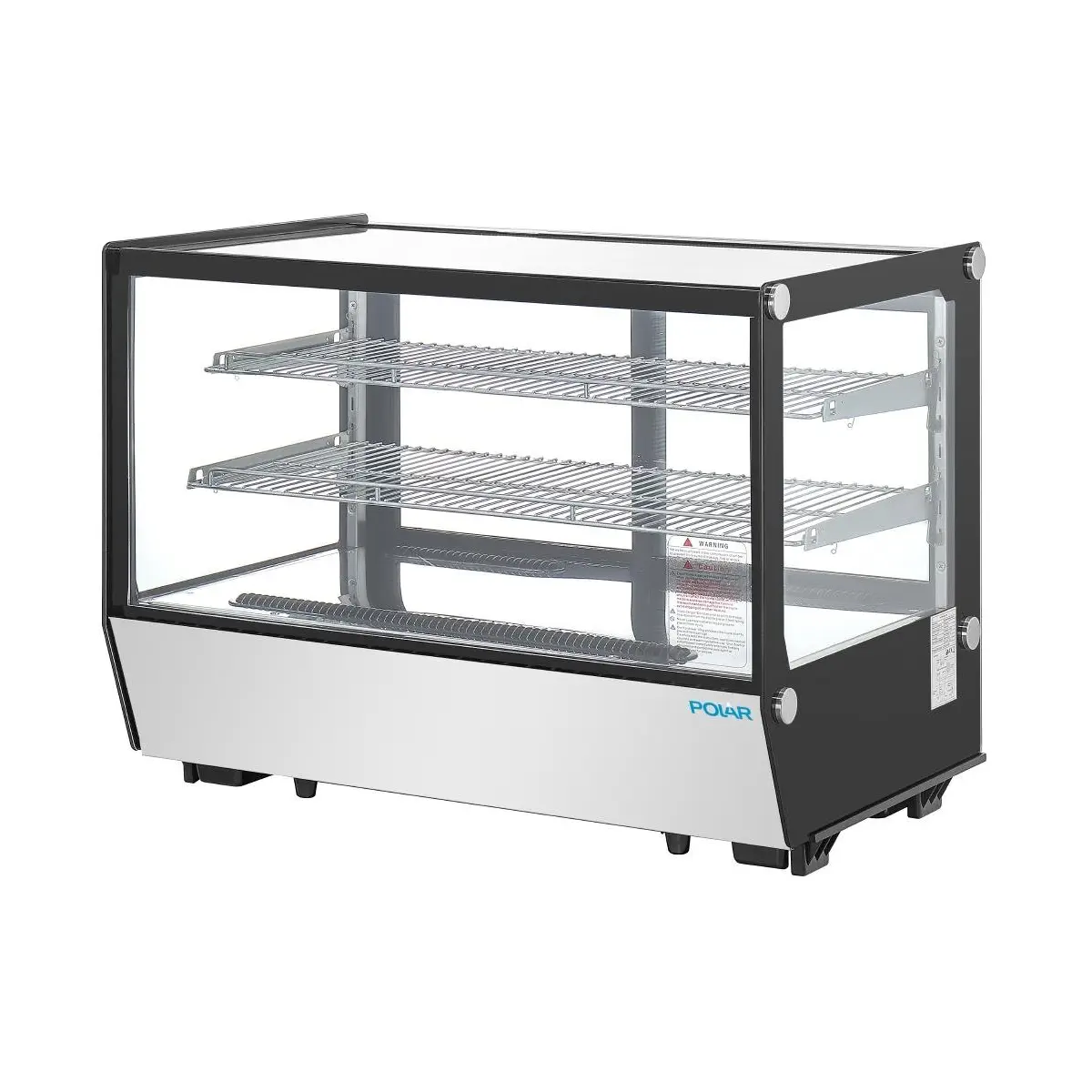 Vitrine de comptoir positive Polar Série G carrée noire 160L