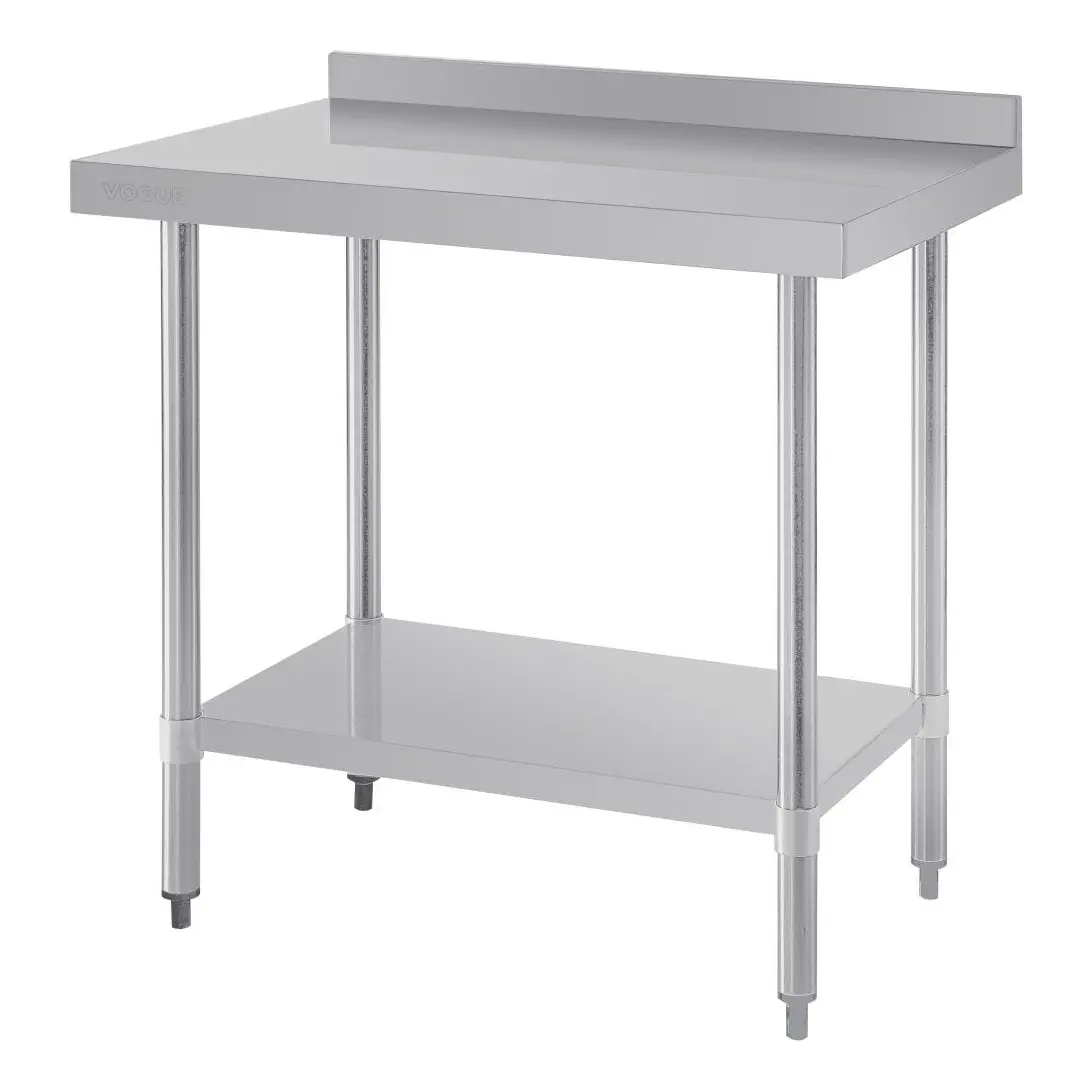 Table de préparation avec rebord en acier inoxydable Vogue 900 x 600mm